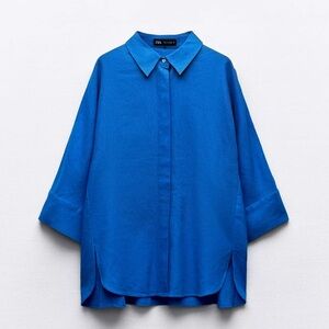 Zara Oversized Linen Blend Shirt